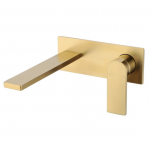 Ruki Brushed Gold Wall Mixer With Spout